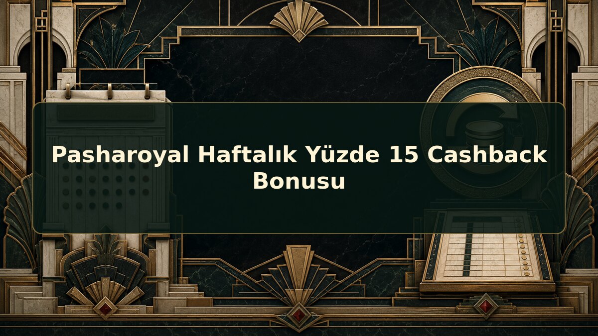 Pasharoyal Haftalık Yüzde 15 Cashback Bonusu için Pasharoyal konu görseli